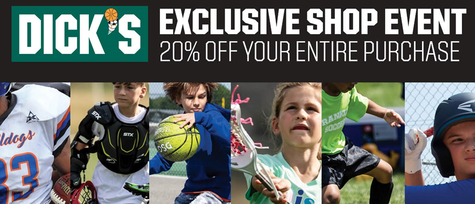 Save 20% at Dick's  February 7th-10th!